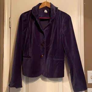 J. Crew navy sz 8 velvet rn 77388 jacket/blazer